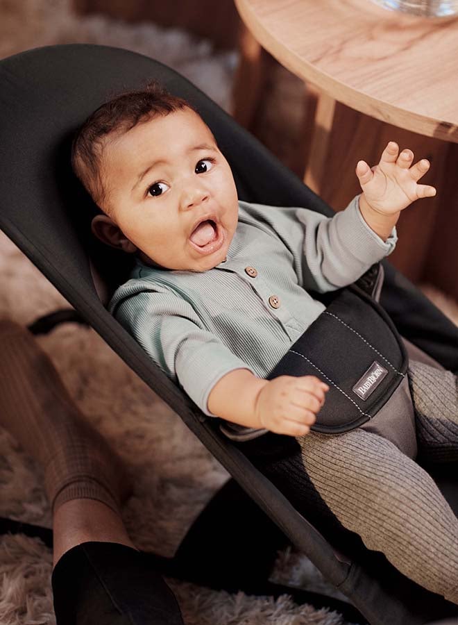 BABYBJORN هزاز بouncer Balance Soft، منسوج، أسود/رمادي داكن - Image 5